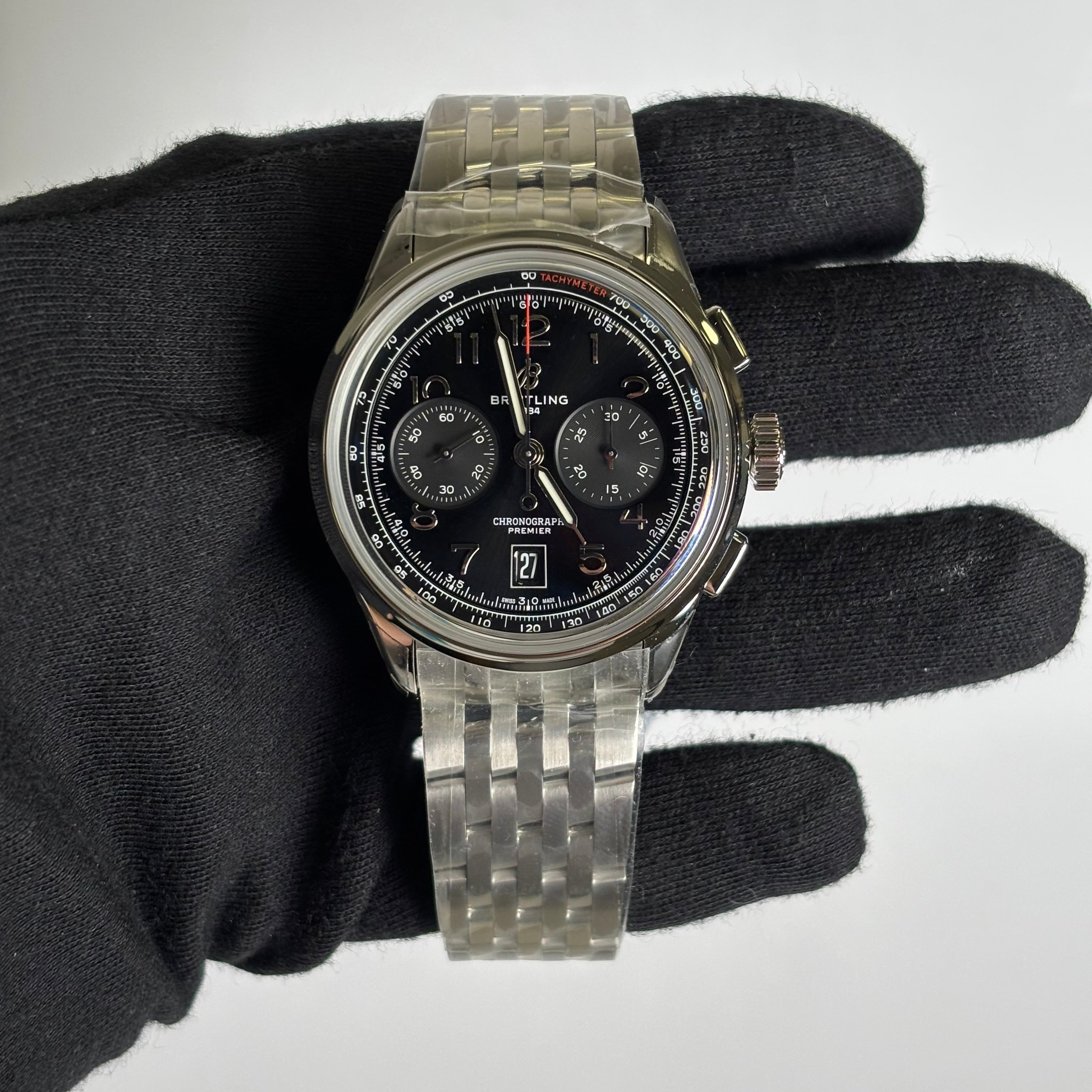 Breitling Premier 42mm Black Dial Ref# AB0145 - Happy Jewelers Fine Jewelry Lifetime Warranty