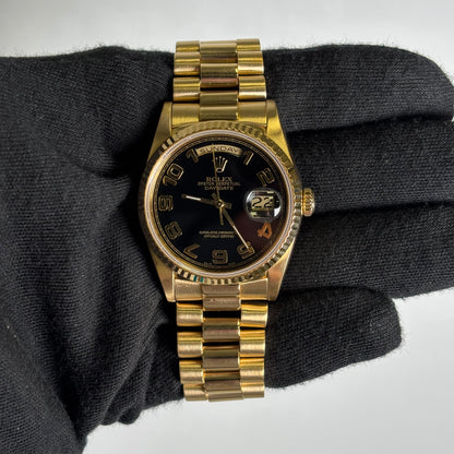 Rolex Day-Date 36mm Black Dial Watch Ref# 18238 - Happy Jewelers Fine Jewelry Lifetime Warranty