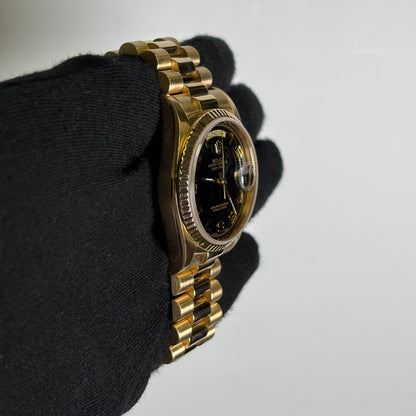 Rolex Day-Date 36mm Black Dial Watch Ref# 18238 - Happy Jewelers Fine Jewelry Lifetime Warranty
