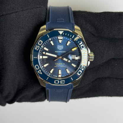 Tag Heuer Aquaracer 43mm Blue Dial Watch Ref# WAY201B - Happy Jewelers Fine Jewelry Lifetime Warranty