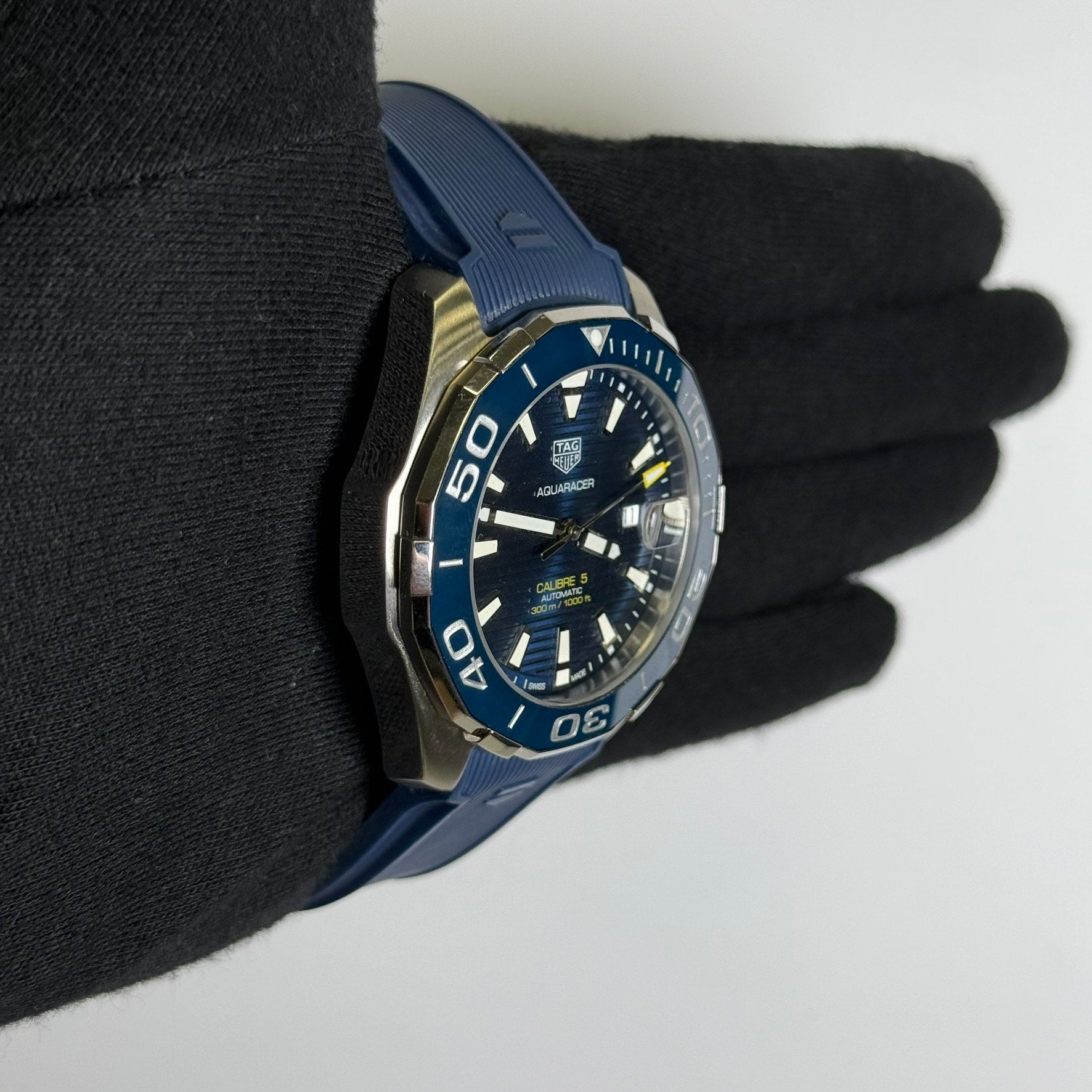 Tag Heuer Aquaracer 43mm Blue Dial Watch Ref# WAY201B - Happy Jewelers Fine Jewelry Lifetime Warranty