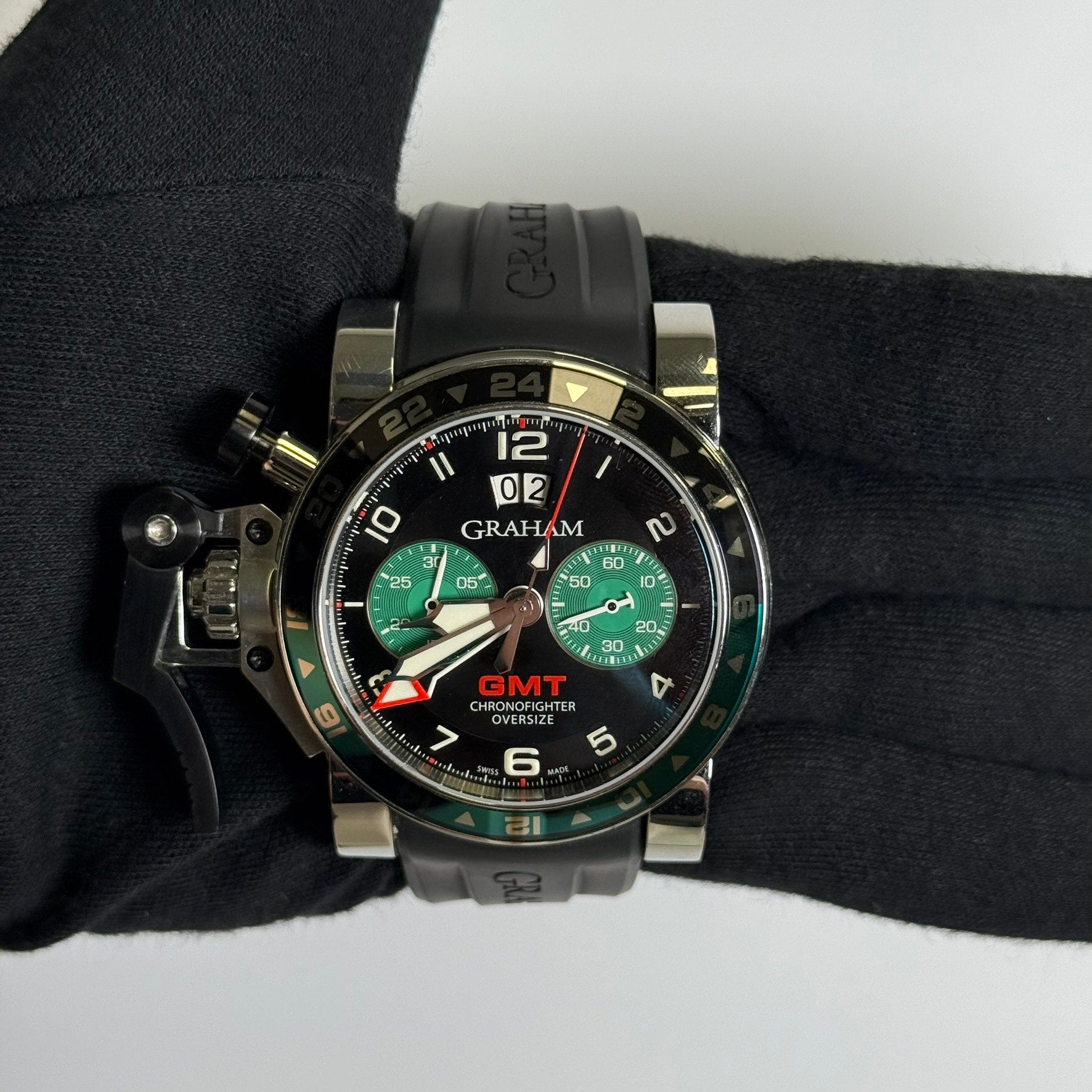 Graham Chronofighter 46mm Black Dial Watch Ref# 20VGS.B12A.K10B - Happy Jewelers Fine Jewelry Lifetime Warranty