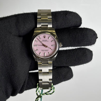 Rolex Oyster Perpetual 31mm Pink Dial Watch Ref# 277200 - Happy Jewelers Fine Jewelry Lifetime Warranty