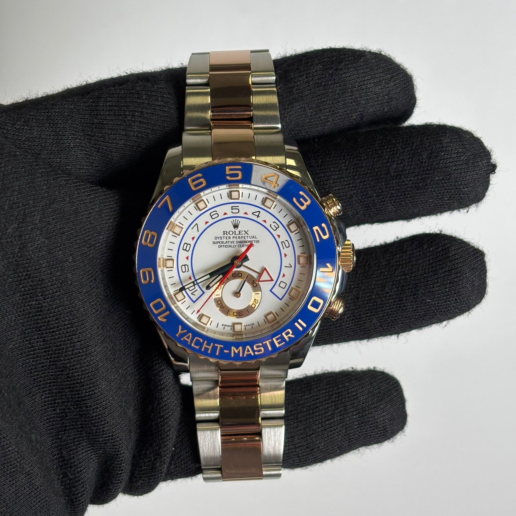 Rolex Yacht Master II 44mm White Dial Watch Ref# 116681 - Happy Jewelers Fine Jewelry Lifetime Warranty