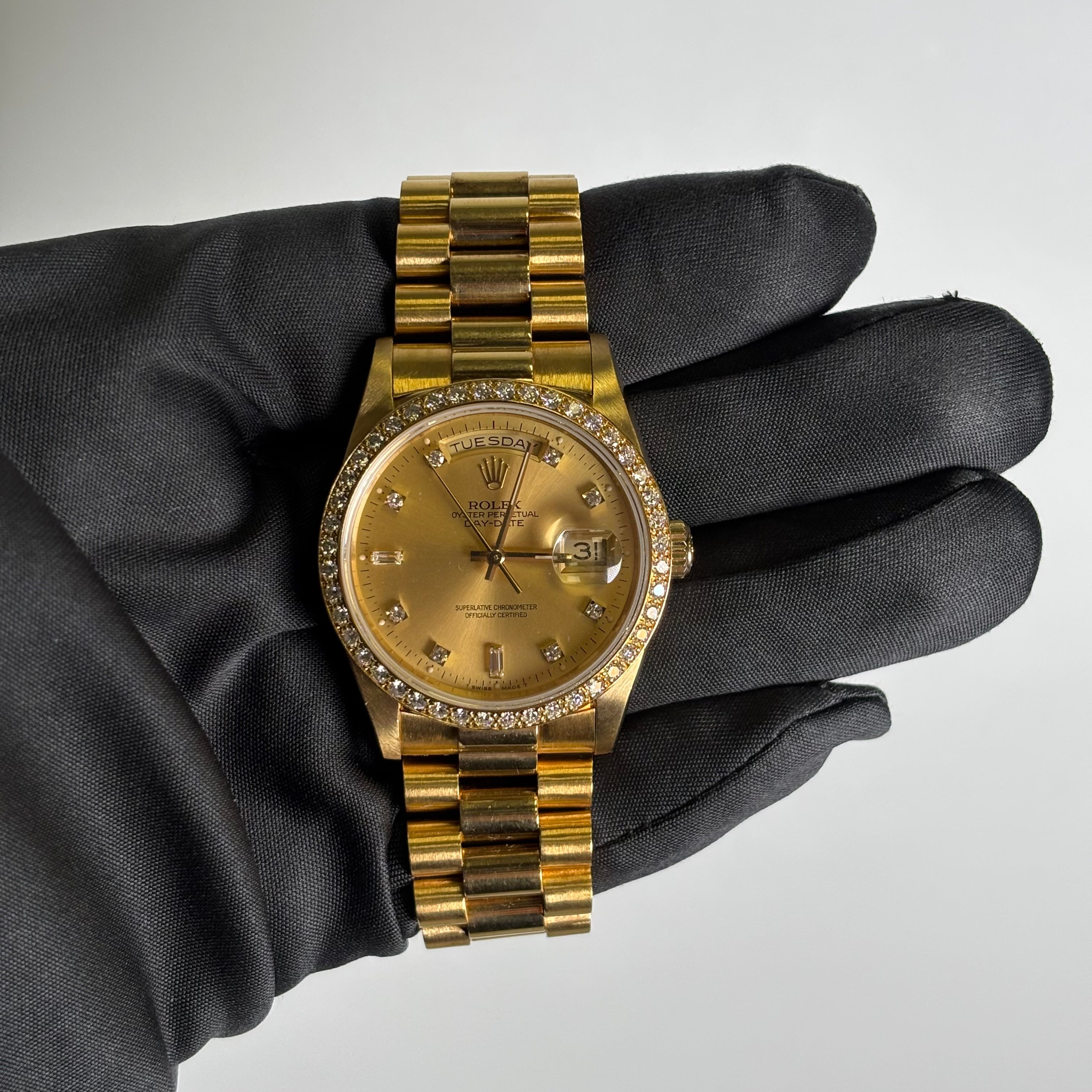 Rolex Day-Date 36mm Champagne Dial Watch Ref# 18348 - Happy Jewelers Fine Jewelry Lifetime Warranty