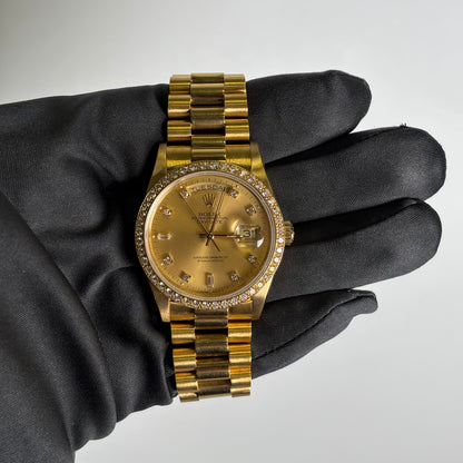 Rolex Day-Date 36mm Champagne Dial Watch Ref# 18348 - Happy Jewelers Fine Jewelry Lifetime Warranty