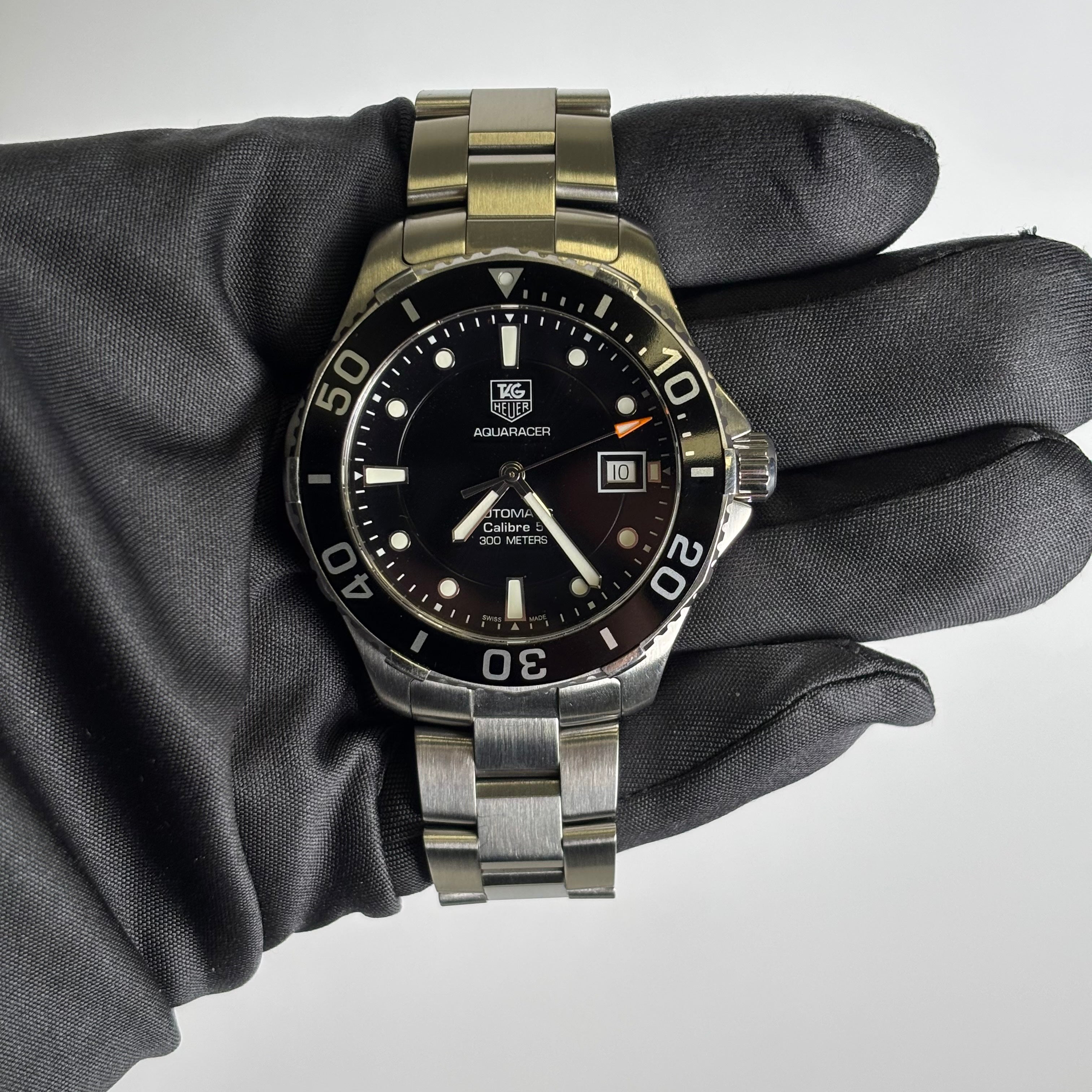 Tag Heuer Aquaracer 41mm Black Dial Watch Ref# WAN2110-BA0822 - Happy Jewelers Fine Jewelry Lifetime Warranty