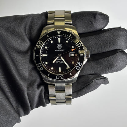 Tag Heuer Aquaracer 41mm Black Dial Watch Ref# WAN2110-BA0822 - Happy Jewelers Fine Jewelry Lifetime Warranty