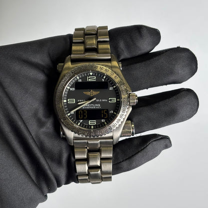 Breitling Emergency 43mm Black Dial Watch Ref# E56321 - Happy Jewelers Fine Jewelry Lifetime Warranty