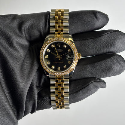 Rolex Datejust 31mm Black Dial Watch Ref# 178383 - Happy Jewelers Fine Jewelry Lifetime Warranty