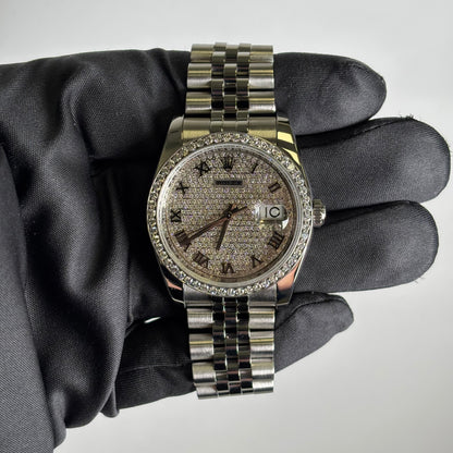 Rolex Datejust 36mm Pave Dial Watch Ref# 116200 - Happy Jewelers Fine Jewelry Lifetime Warranty