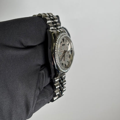 Rolex Datejust 36mm Pave Dial Watch Ref# 116200 - Happy Jewelers Fine Jewelry Lifetime Warranty