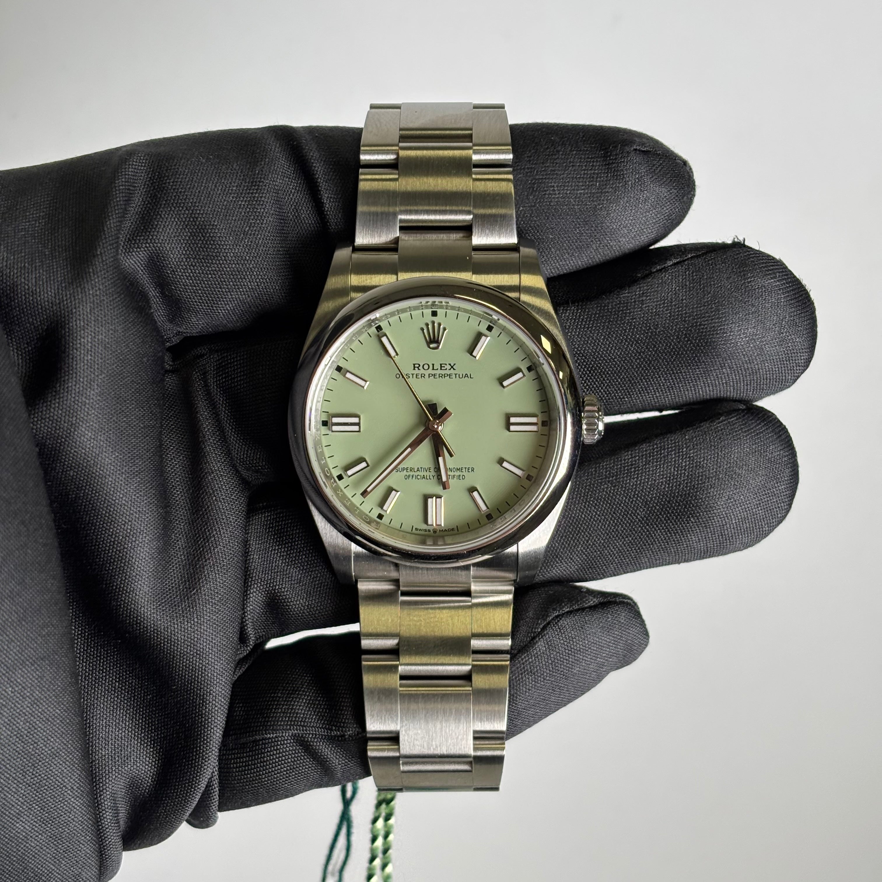 Rolex Oyster Perpetual 36mm Pistachio Dial Watch Ref# 126000 - Happy Jewelers Fine Jewelry Lifetime Warranty