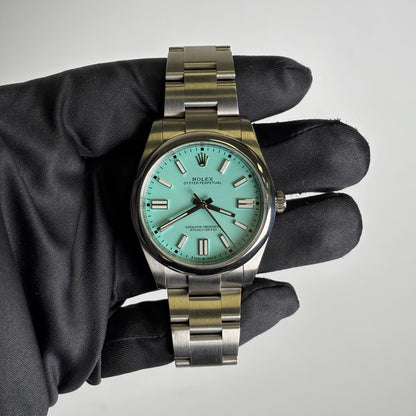 Rolex Oyster Perpetual 41mm Blue Dial Watch Ref# 124300 - Happy Jewelers Fine Jewelry Lifetime Warranty