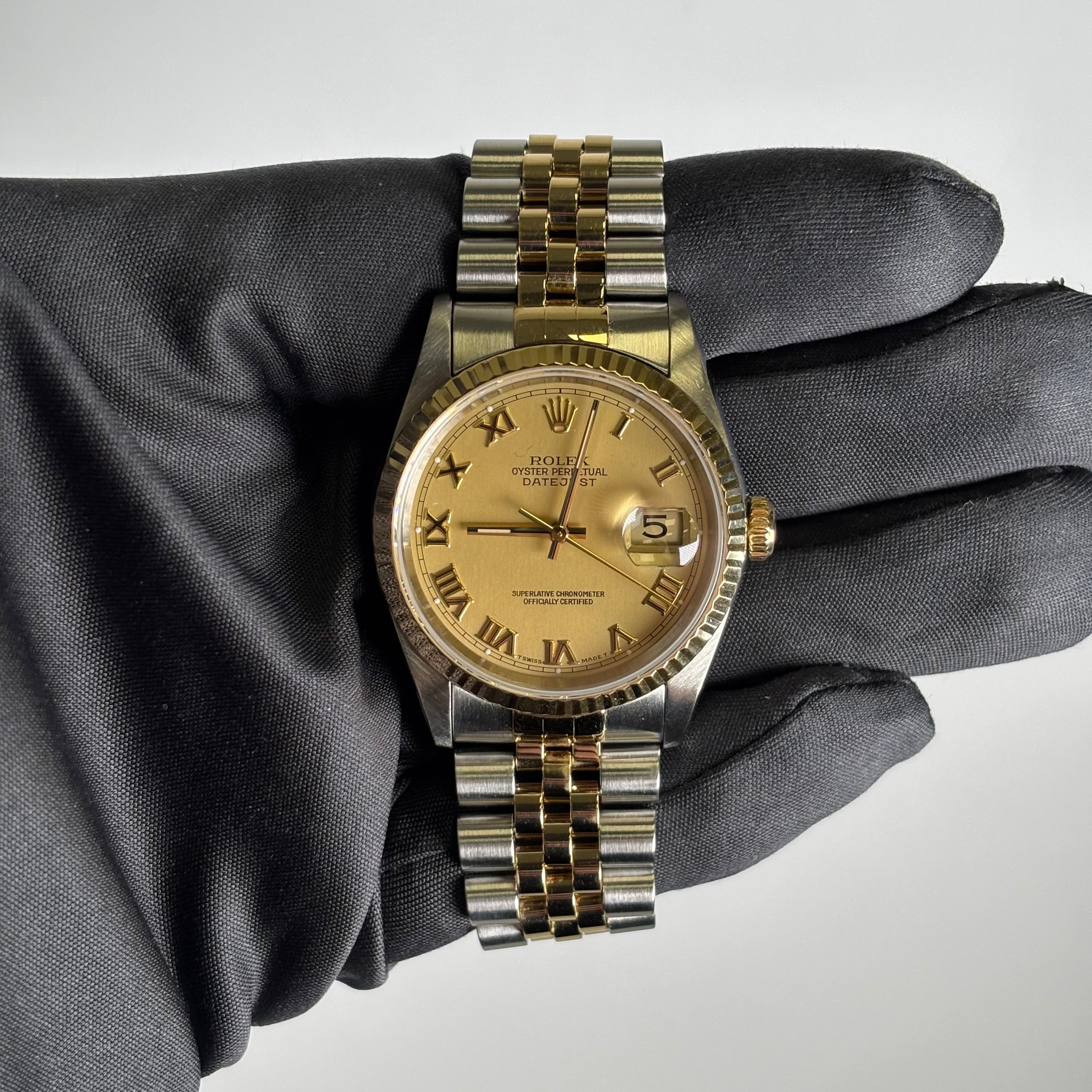 Rolex Datejust 36mm Champagne Dial Watch Ref# 16233 - Happy Jewelers Fine Jewelry Lifetime Warranty