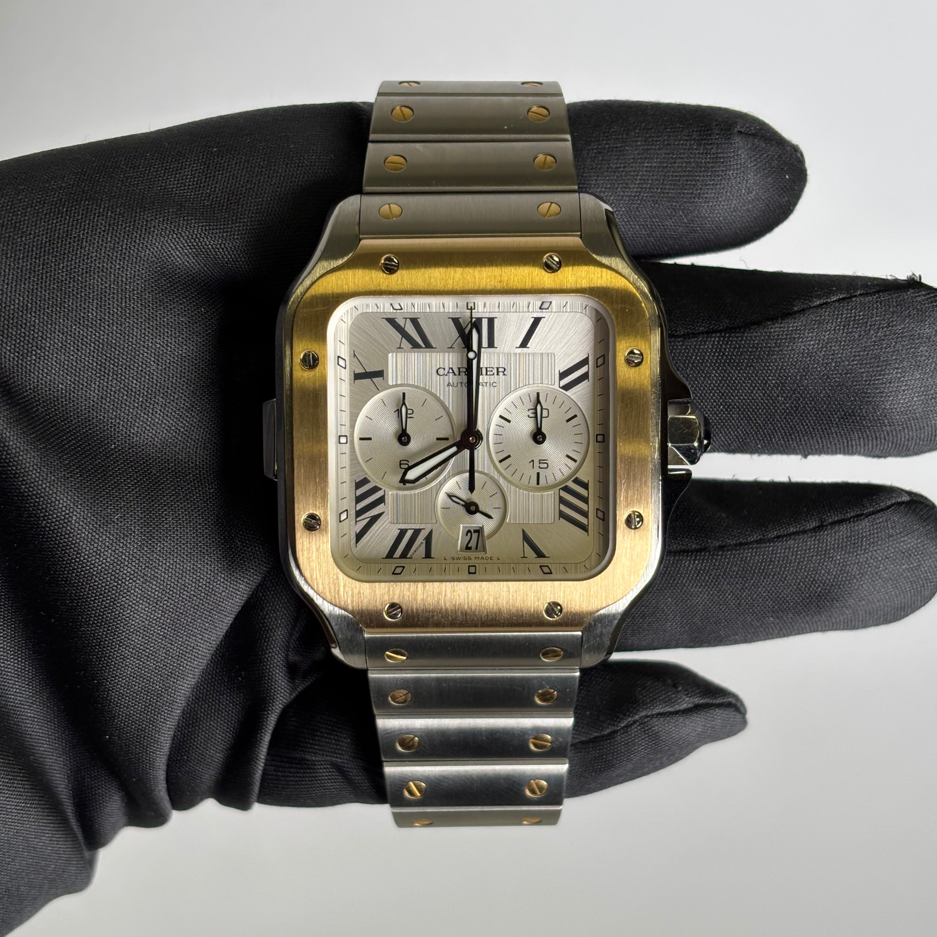 Cartier Santos 43.3mm Silver Dial Watch Ref# W2SA0008 - Happy Jewelers Fine Jewelry Lifetime Warranty