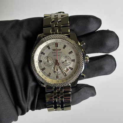 Breitling Bentley 49mm Silver Dial Watch Ref# A2536624/BB09 - Happy Jewelers Fine Jewelry Lifetime Warranty