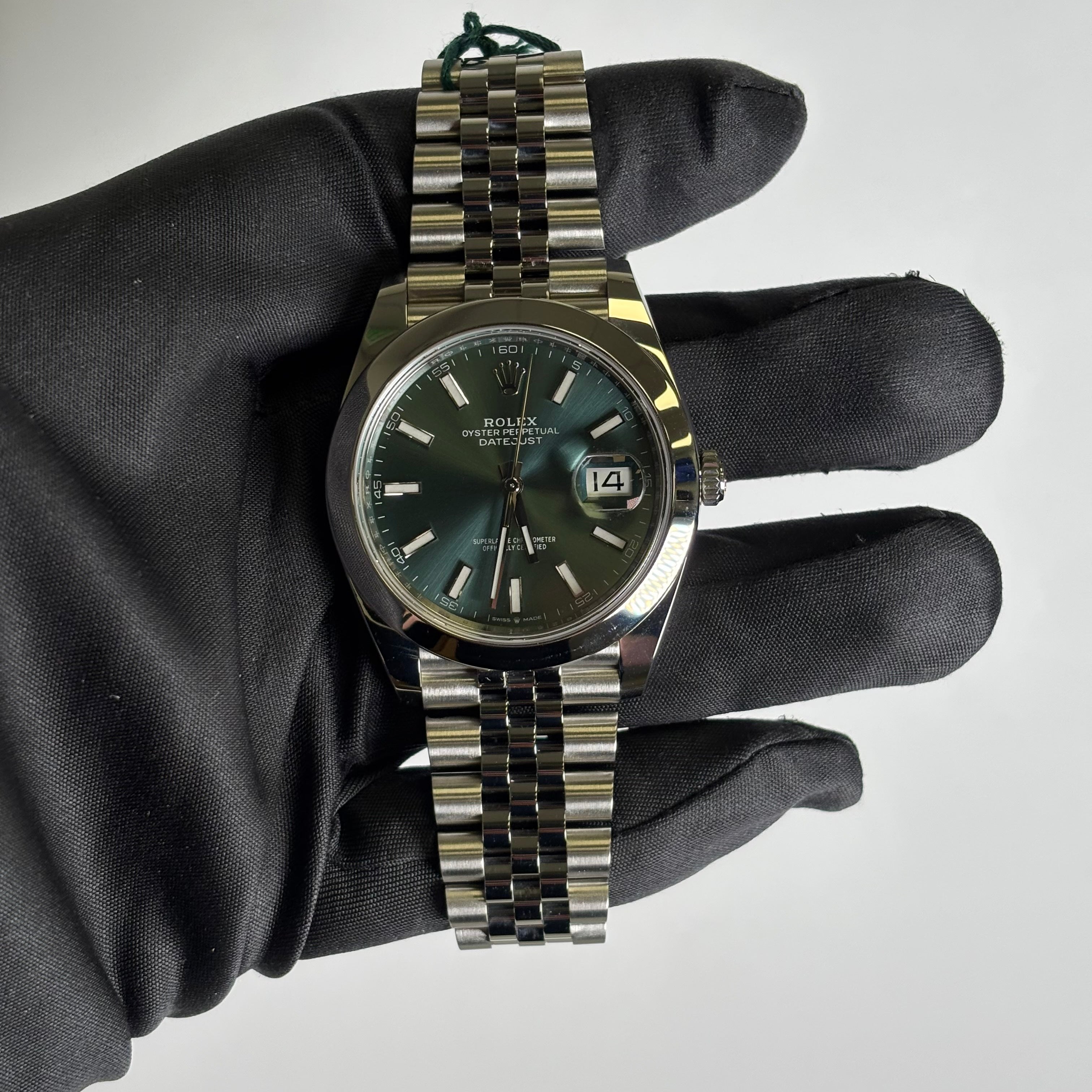 Rolex Datejust 41mm Green Dial Watch Ref# 126300 - Happy Jewelers Fine Jewelry Lifetime Warranty