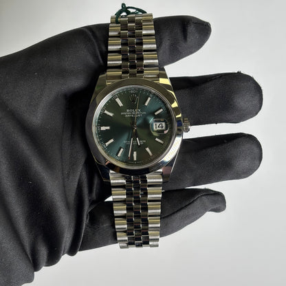 Rolex Datejust 41mm Green Dial Watch Ref# 126300 - Happy Jewelers Fine Jewelry Lifetime Warranty