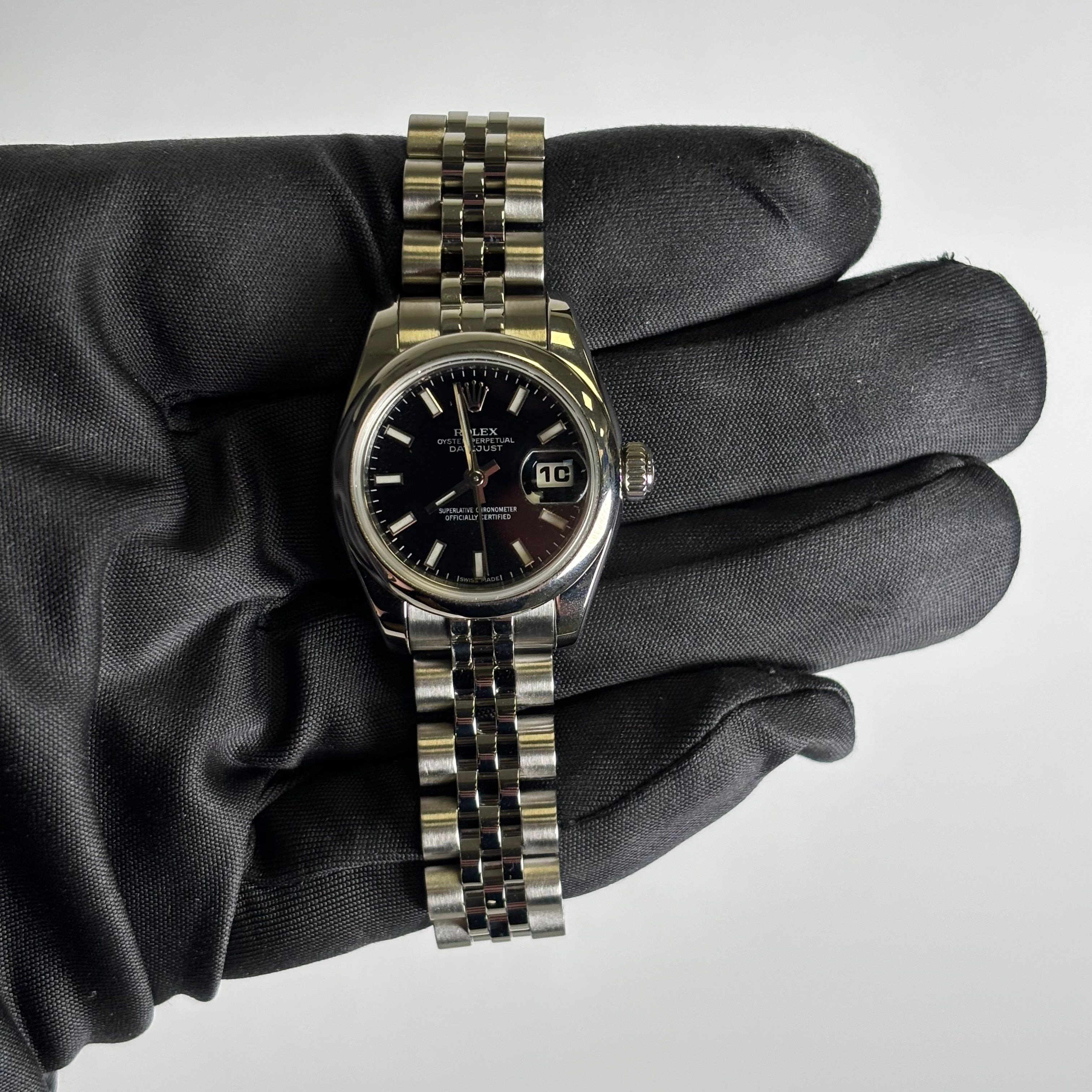 Rolex Datejust 26mm Black Dial Watch Ref# 179160 - Happy Jewelers Fine Jewelry Lifetime Warranty