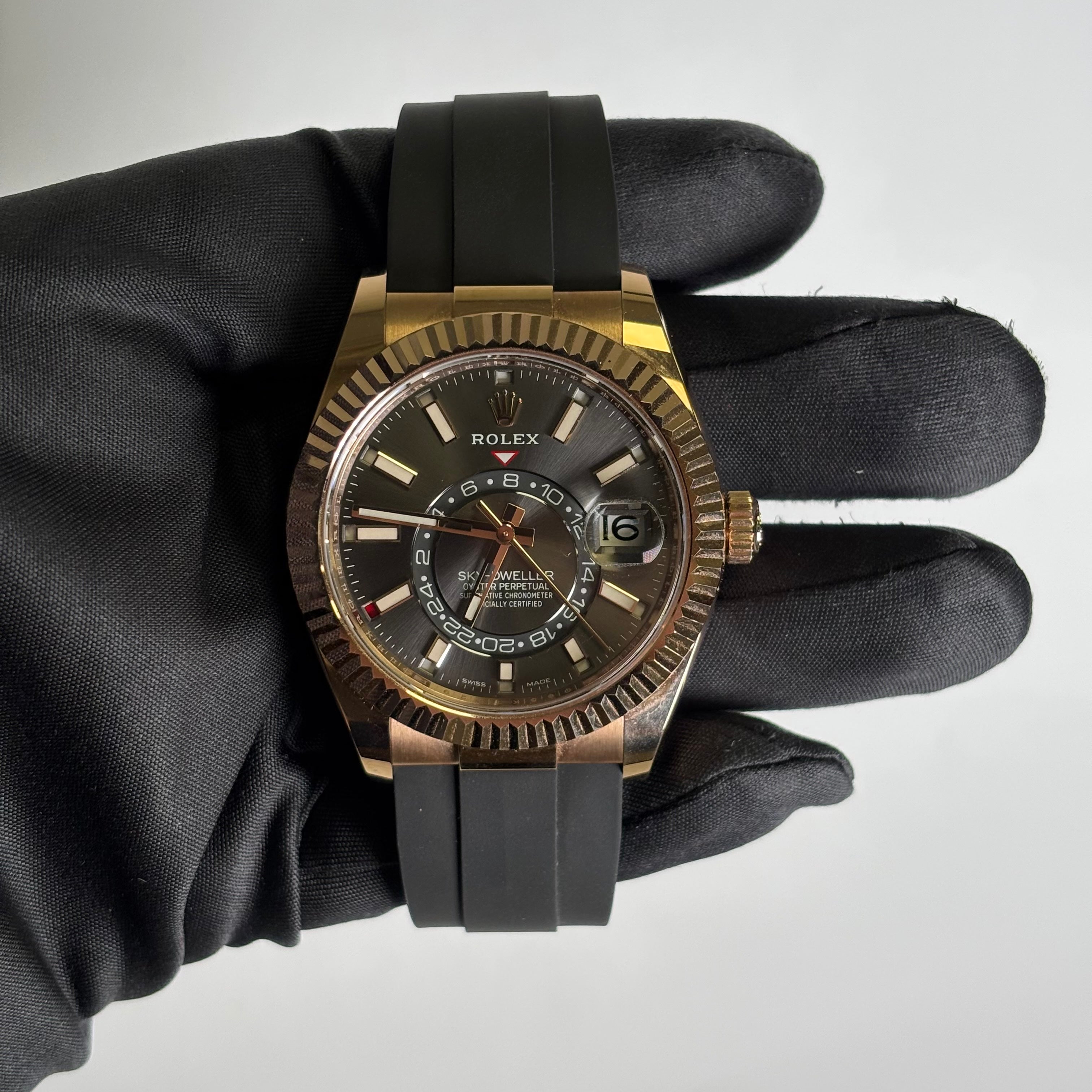 Rolex Sky-Dweller 42mm Rhodium Dial Watch Ref# 326235 - Happy Jewelers Fine Jewelry Lifetime Warranty