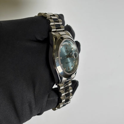 Rolex Day-Date 41mm Blue Dial Watch Ref# 218206 - Happy Jewelers Fine Jewelry Lifetime Warranty