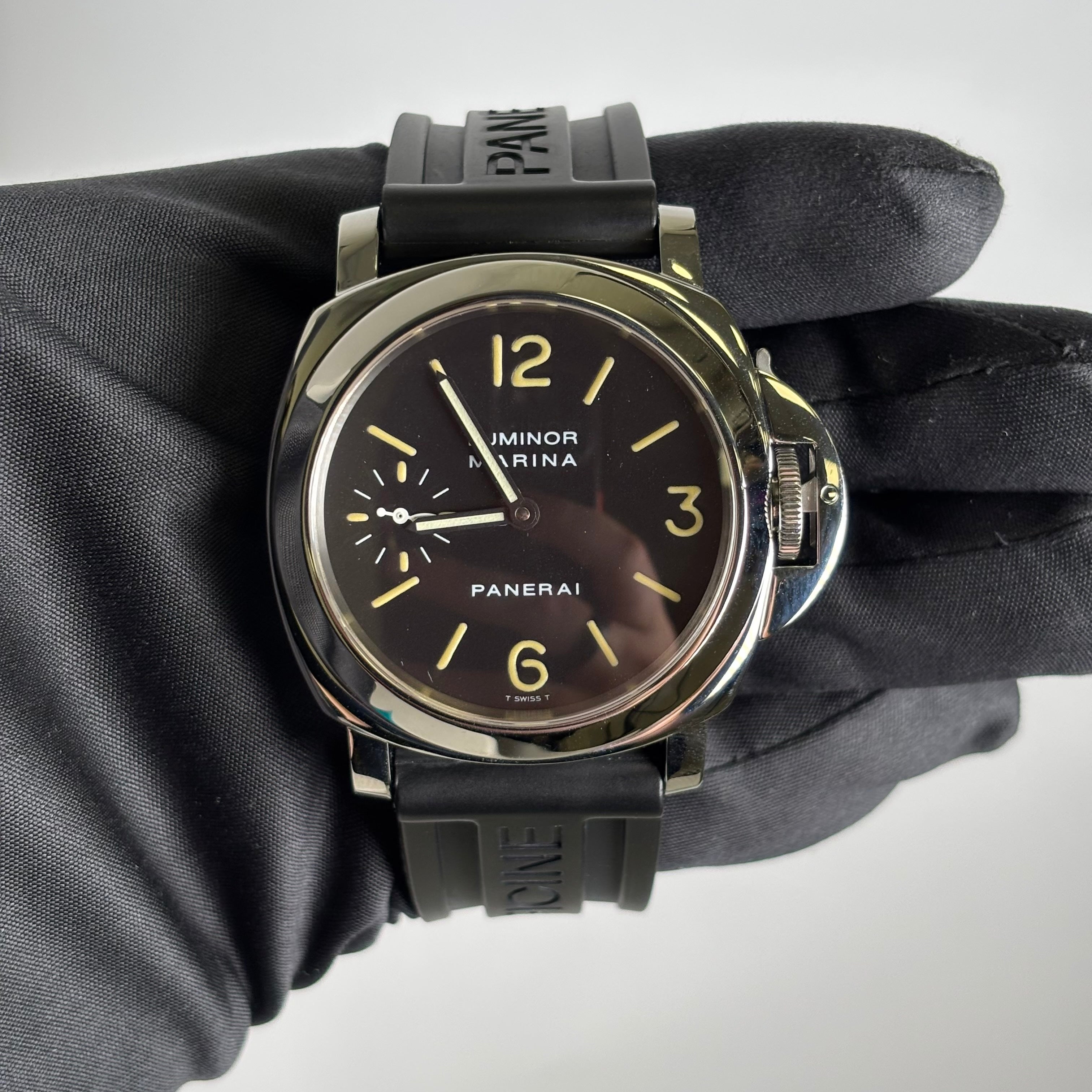 Panerai Luminor 44mm Black Dial Watch Ref# PAM00001 - Happy Jewelers Fine Jewelry Lifetime Warranty
