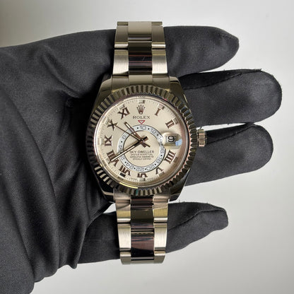 Rolex Sky-Dweller 42mm Ivory Dial Watch Ref# 326939 - Happy Jewelers Fine Jewelry Lifetime Warranty
