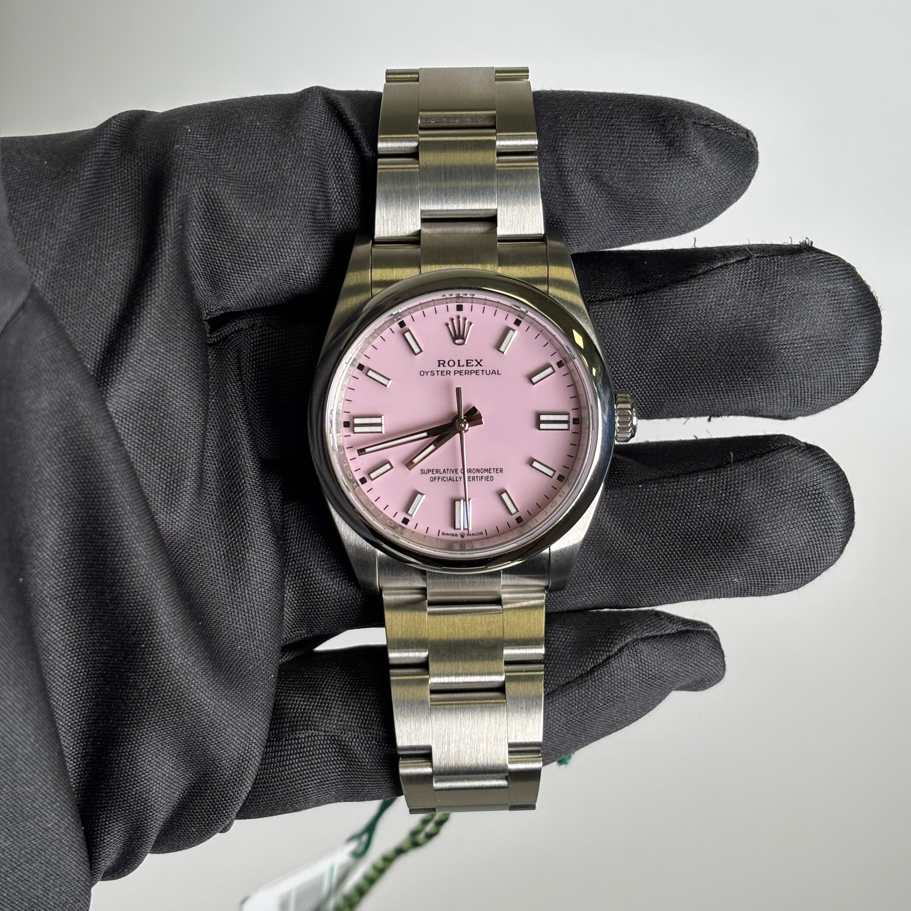 Rolex Oyster Perpetual 36mm Pink Dial Watch Ref# 126000 - Happy Jewelers Fine Jewelry Lifetime Warranty