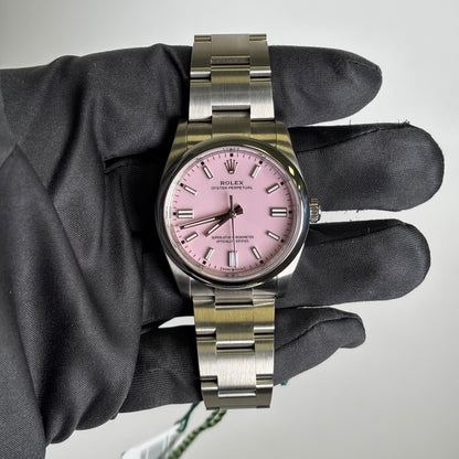 Rolex Oyster Perpetual 36mm Pink Dial Watch Ref# 126000 - Happy Jewelers Fine Jewelry Lifetime Warranty