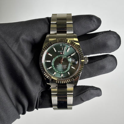 Rolex Sky-Dweller 42mm Green Dial Watch Ref# 336934 - Happy Jewelers Fine Jewelry Lifetime Warranty