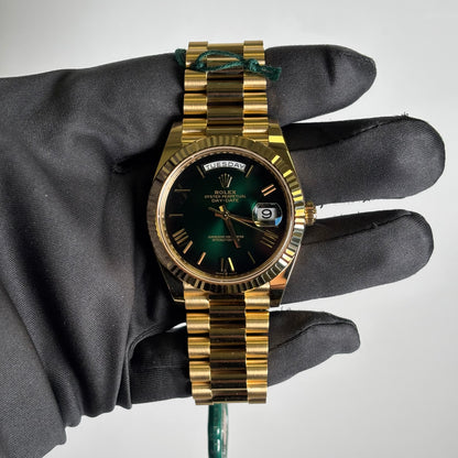 Rolex Day-Date 40mm Green Dial Watch Ref# 228238 - Happy Jewelers Fine Jewelry Lifetime Warranty