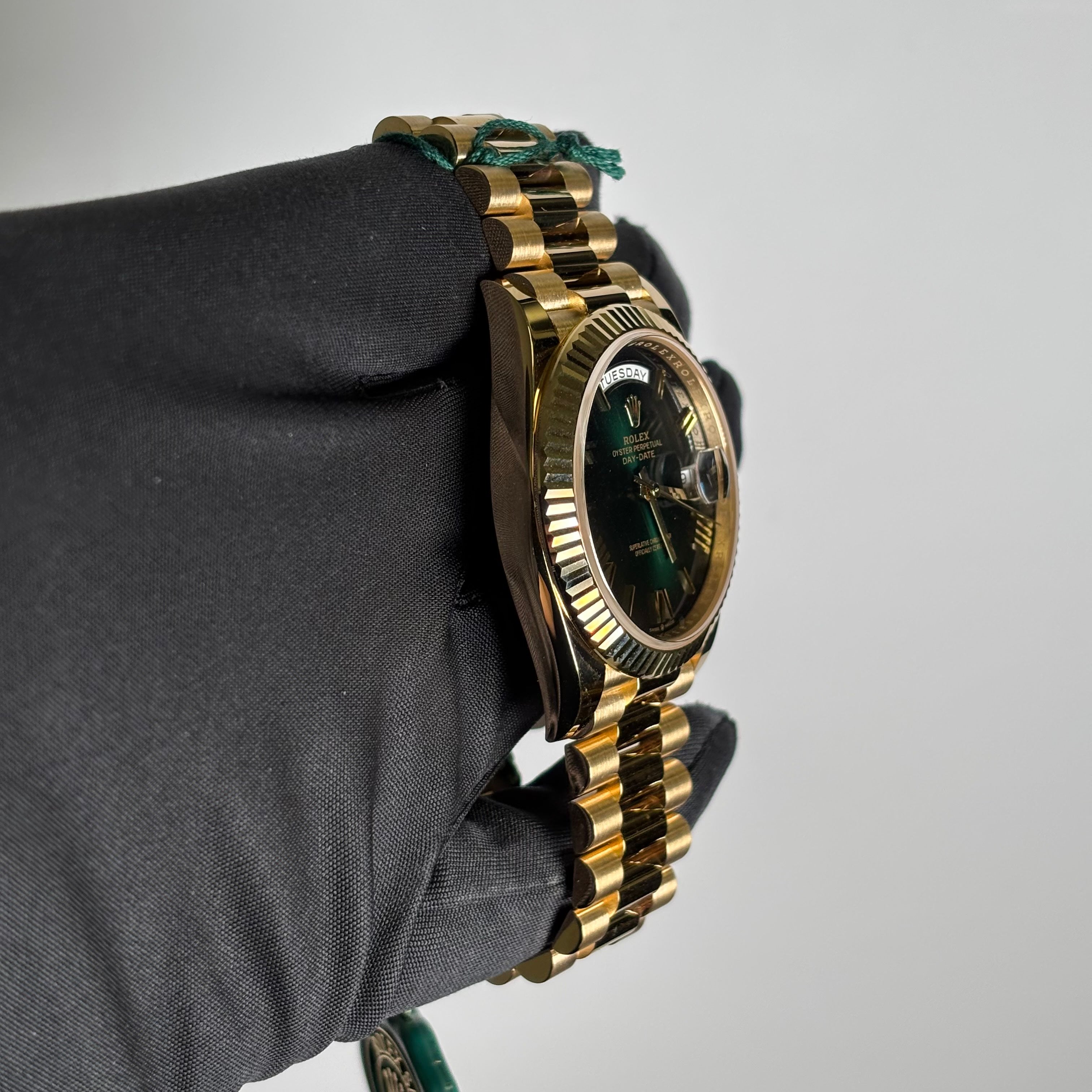Rolex Day-Date 40mm Green Dial Watch Ref# 228238 - Happy Jewelers Fine Jewelry Lifetime Warranty