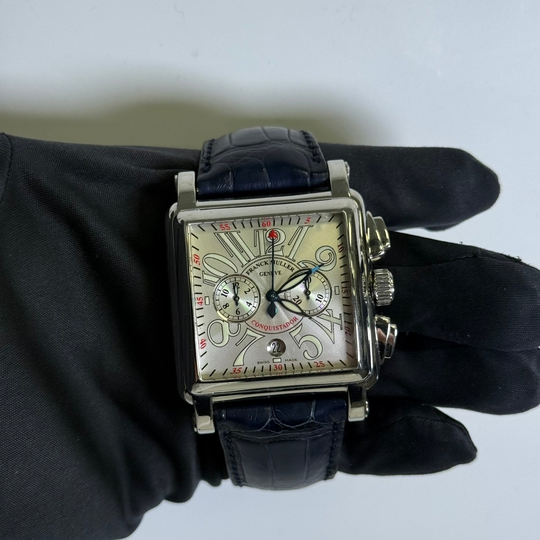 Franck Muller Conquistador 41mm Silver Dial Watch Ref# 10000 H CC - Happy Jewelers Fine Jewelry Lifetime Warranty