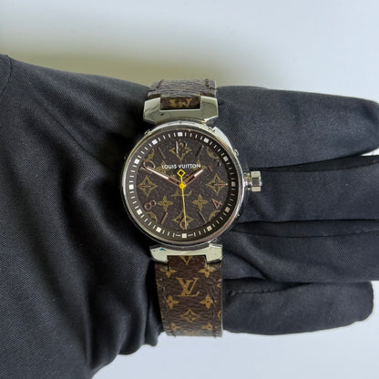 Louis Vuitton Tambour 38mm MOP Dial Watch Ref# Q11BA - Happy Jewelers Fine Jewelry Lifetime Warranty
