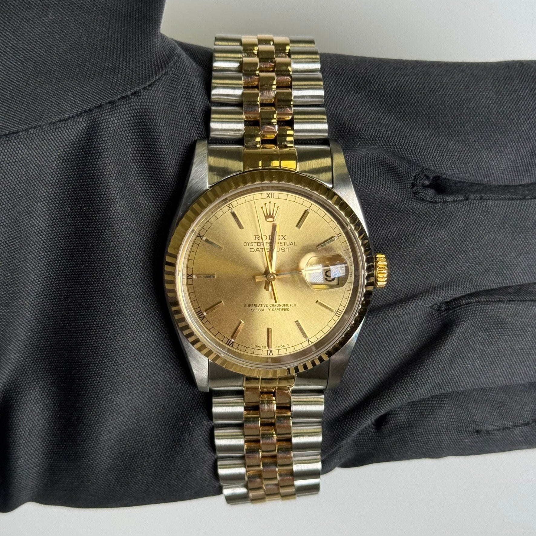 Rolex Datejust 36mm Champagne Dial Watch Ref# 16233 - Happy Jewelers Fine Jewelry Lifetime Warranty