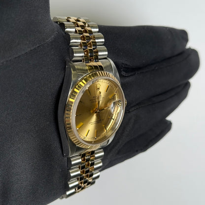 Rolex Datejust 36mm Champagne Dial Watch Ref# 16233 - Happy Jewelers Fine Jewelry Lifetime Warranty