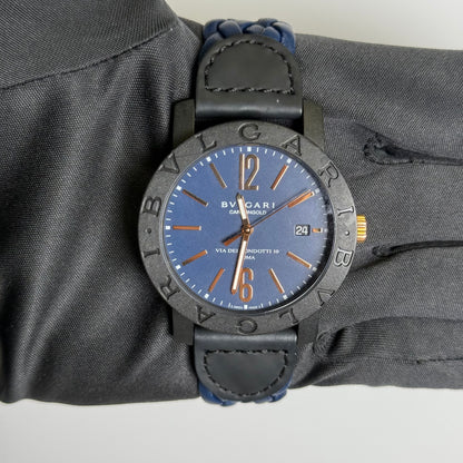 Bvlgari Bulagri 40mm Blue Dial Watch Ref# BB 40 CL - Happy Jewelers Fine Jewelry Lifetime Warranty