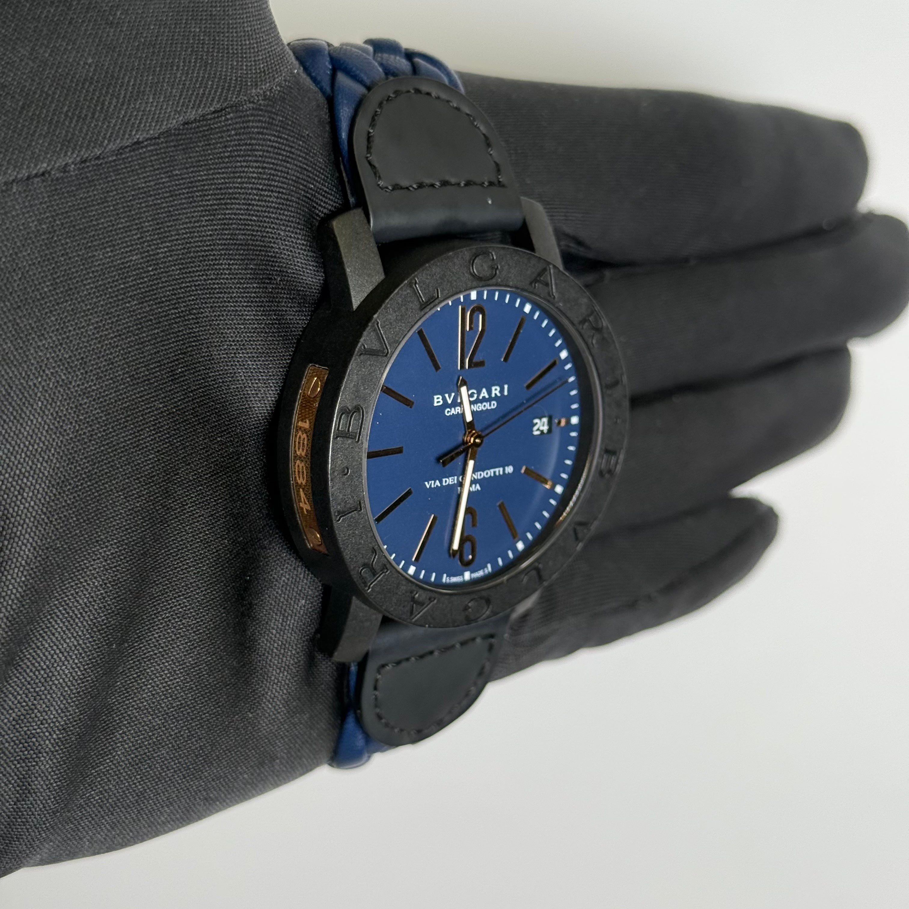 Bvlgari Bulagri 40mm Blue Dial Watch Ref# BB 40 CL - Happy Jewelers Fine Jewelry Lifetime Warranty