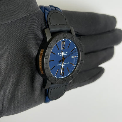 Bvlgari Bulagri 40mm Blue Dial Watch Ref# BB 40 CL - Happy Jewelers Fine Jewelry Lifetime Warranty