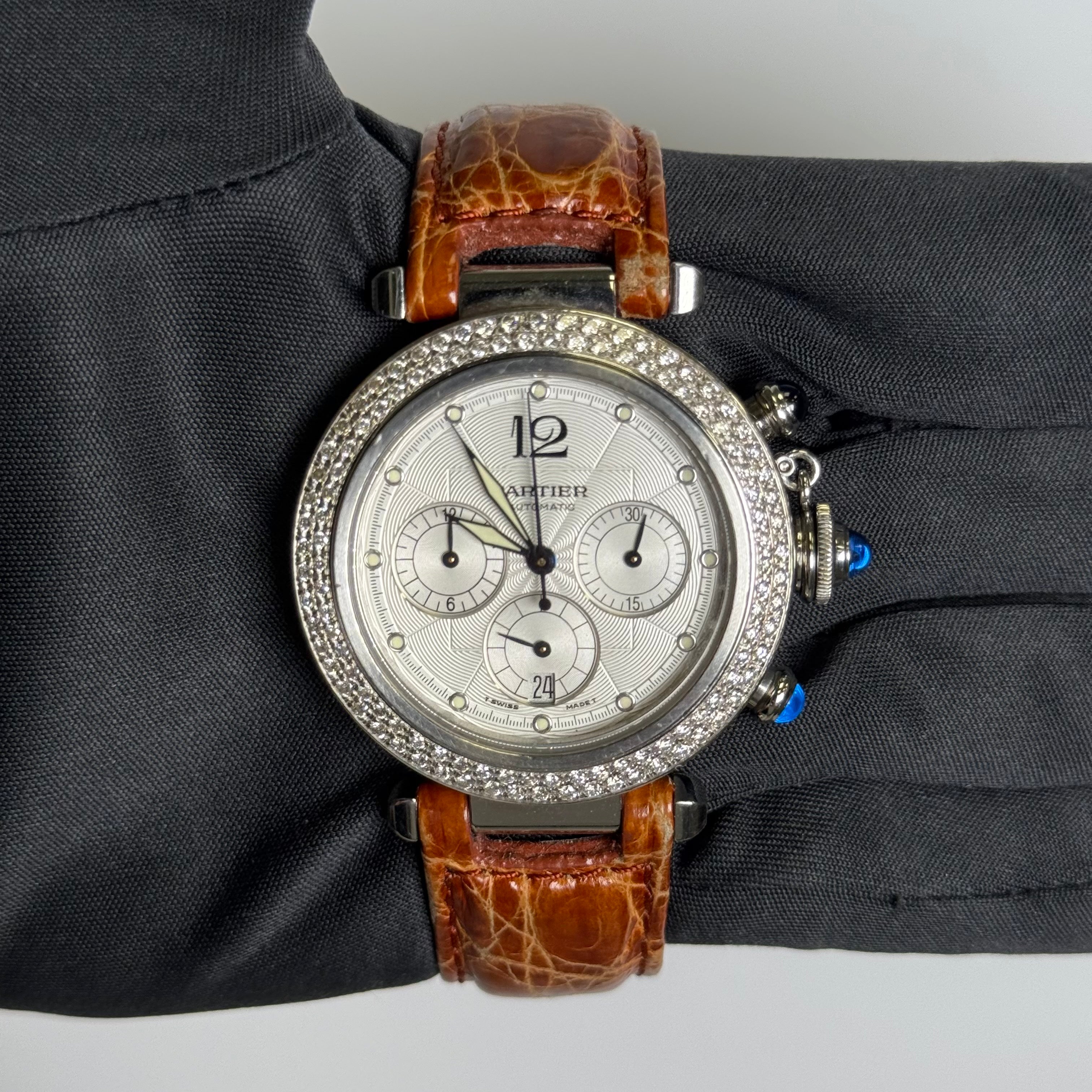 Cartier Pasha 38mm Silver Dial Watch Ref# W3103055 - Happy Jewelers Fine Jewelry Lifetime Warranty