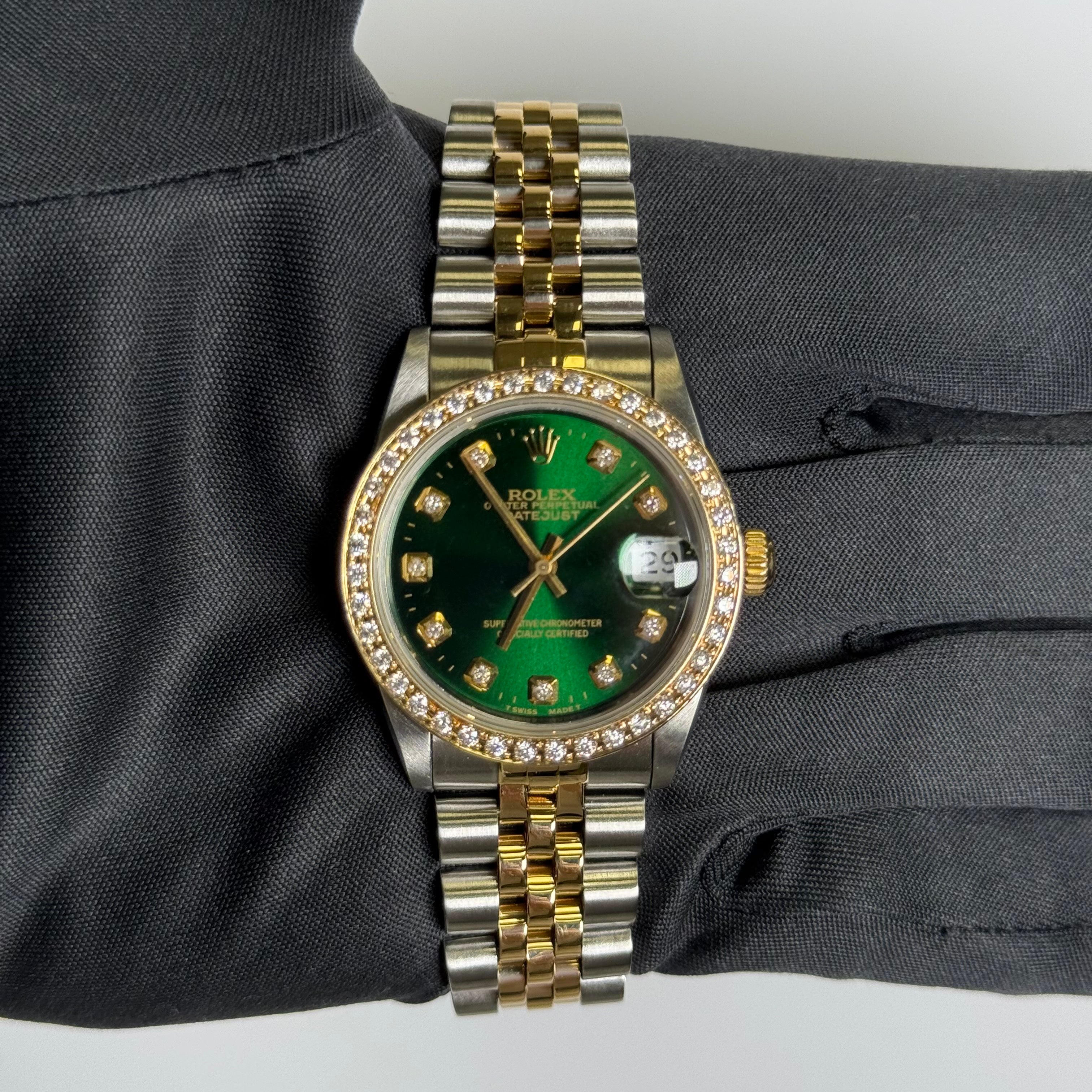 Rolex Datejust 31mm Green Dial Watch Ref# 68273 - Happy Jewelers Fine Jewelry Lifetime Warranty