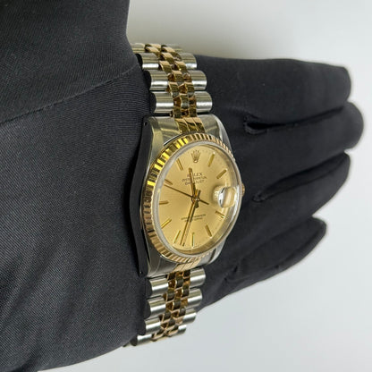 Rolex Datejust 36mm Champagne Dial Watch Ref# 16233 - Happy Jewelers Fine Jewelry Lifetime Warranty