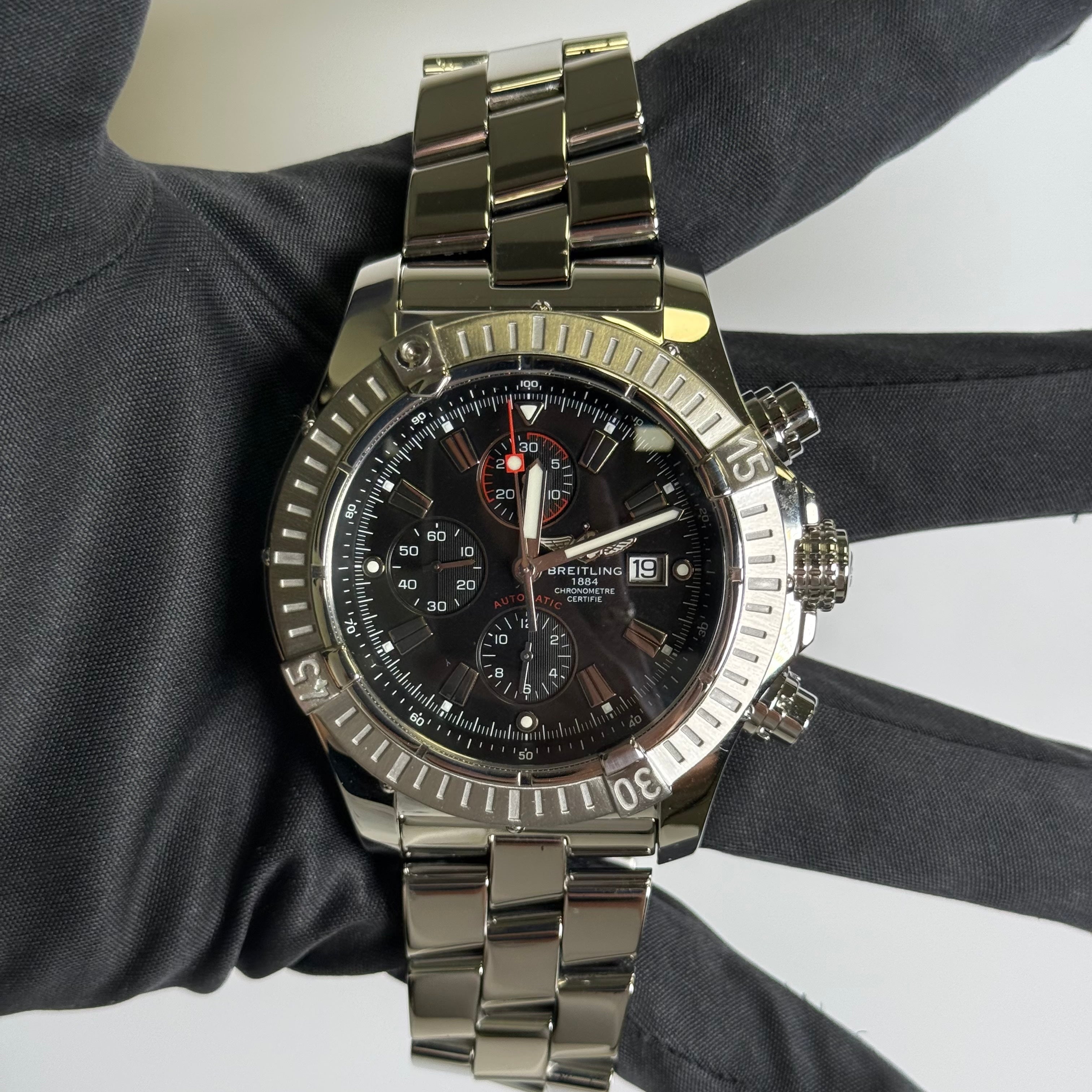 Breitling Super Avenger 48mm Black Dial Watch Ref# A13370 - Happy Jewelers Fine Jewelry Lifetime Warranty