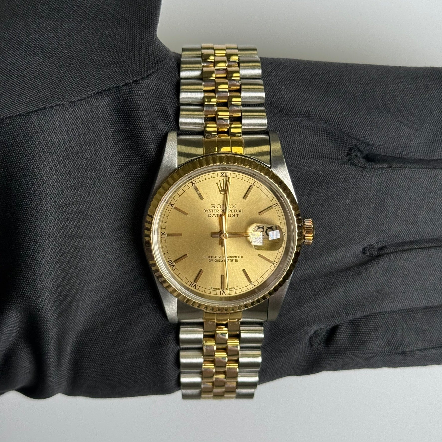 Rolex Datejust 36mm Champagne Dial Watch Ref# 16233 - Happy Jewelers Fine Jewelry Lifetime Warranty