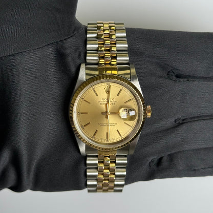 Rolex Datejust 36mm Champagne Dial Watch Ref# 16233 - Happy Jewelers Fine Jewelry Lifetime Warranty