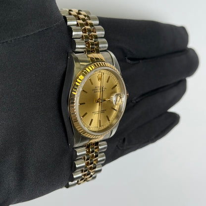 Rolex Datejust 36mm Champagne Dial Watch Ref# 16233 - Happy Jewelers Fine Jewelry Lifetime Warranty