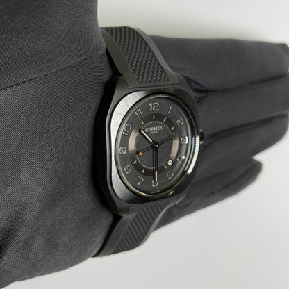 Hermes H08 42mm Black Dial Watch Ref# W049433WW00 - Happy Jewelers Fine Jewelry Lifetime Warranty