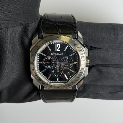 Bvlgari Octo Velocissimo 41mm Black Dial Watch Ref# BGO41SCH - Happy Jewelers Fine Jewelry Lifetime Warranty