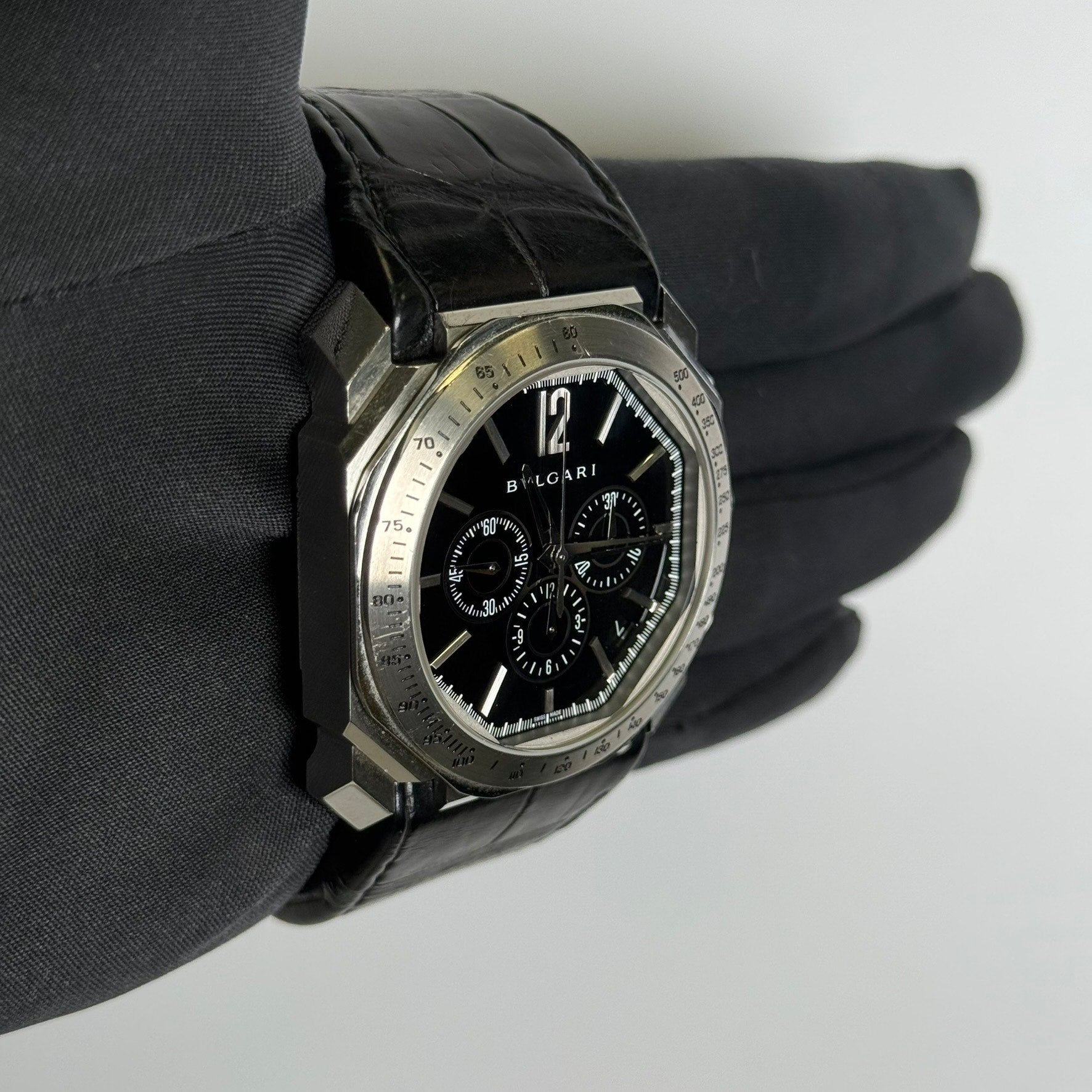 Bvlgari Octo Velocissimo 41mm Black Dial Watch Ref# BGO41SCH - Happy Jewelers Fine Jewelry Lifetime Warranty